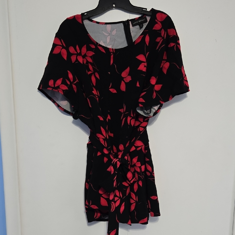 Lane Bryant Black and Red Floral Top‎